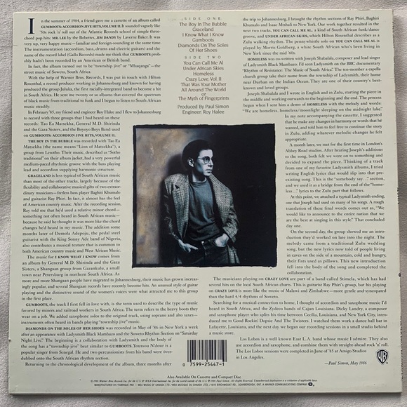 Paul Simon - Graceland 1986 Original Vinyl - Picture 2 of 4
